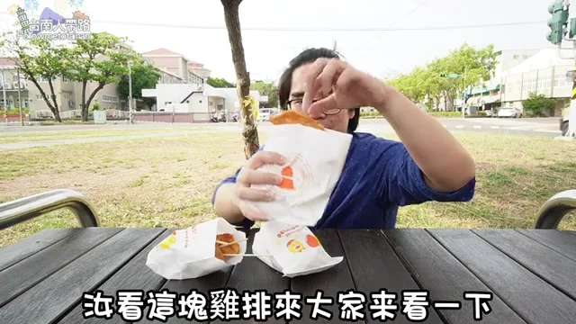 阿波展示厚實的香雞排